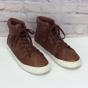 Old Navy Sneakers Men's Size 10 Cognac Brown Athleisure High Top Lace Up Walking
